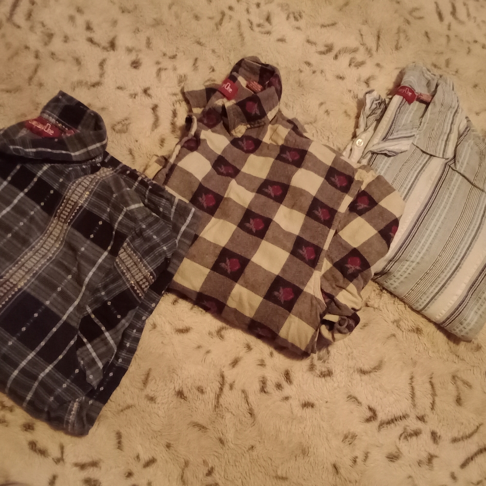Plaid and Striped Button-Up Shirts